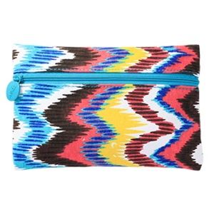 Ipsy Multi-Colored Aztec Boho Indie Patterned Makeup Bag Satchel Pencil Case